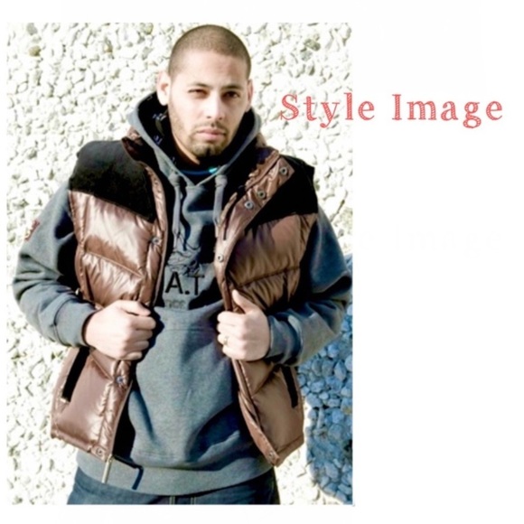 TRIPLE F.A.T. Goose Duck down Puffer Color-block Vest in Green with Black - Picture 11 of 11